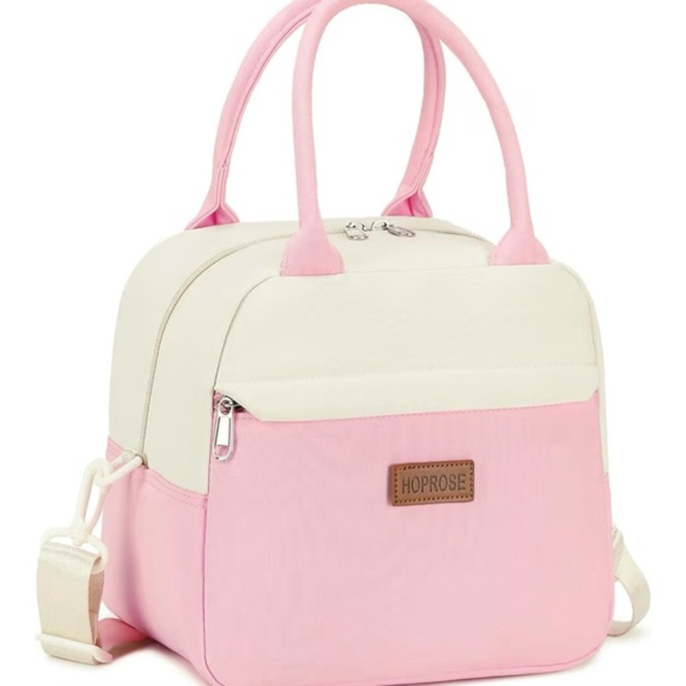 Pink and Cream Women's cooler lunch bag Pretty on Pink Collection.